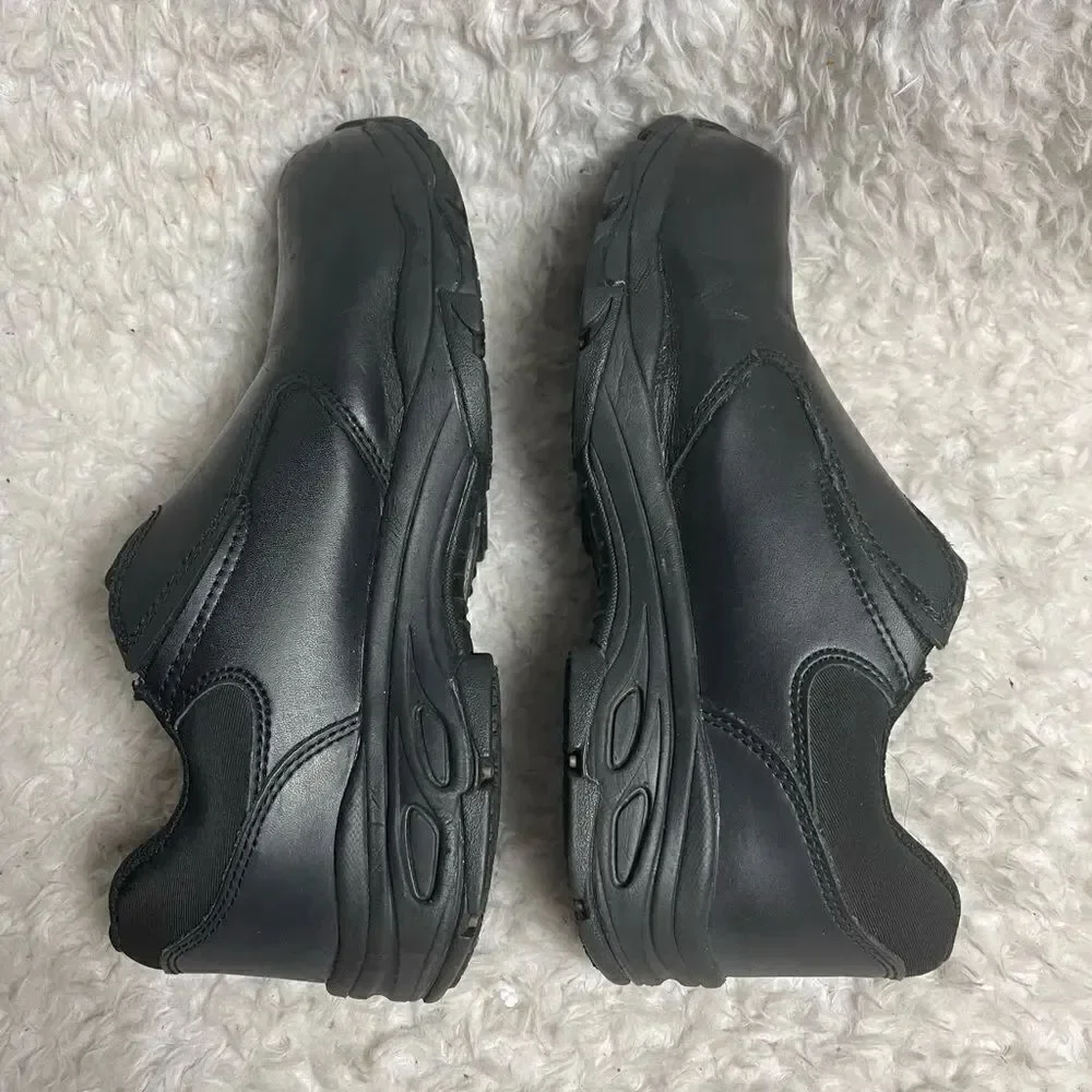 Unisex Thorogood ASR Black Leather slip on shoes Rubber soles Men SZ9M W SZ11M
